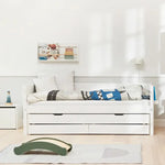 Single Bed with Pull-out Bed and Storage, 90x200 cm, White SINGLE_BED 200 flexa-com.myshopify.com