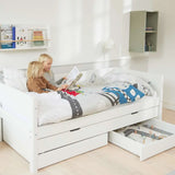 Single Bed with Pull-out Bed and Storage, 90x200 cm, White SINGLE_BED 200 flexa-com.myshopify.com