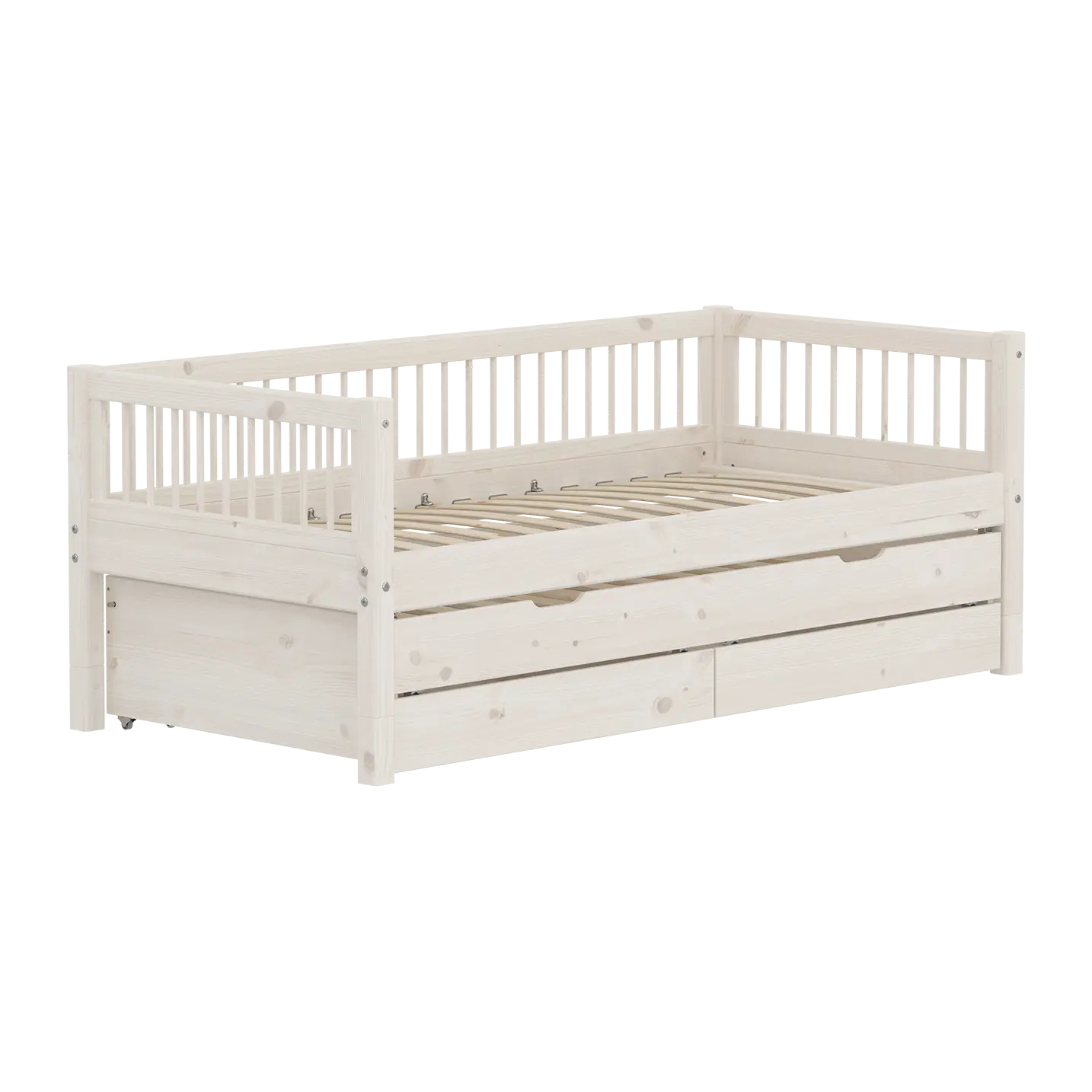 Single Bed with Pull-out Bed and Storage, 90x200 cm, White SINGLE_BED 200 flexa-com.myshopify.com