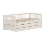 Single Bed with Pull-out Bed and Storage, 90x200 cm, White SINGLE_BED 200 flexa-com.myshopify.com