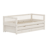 Single Bed with Pull-out Bed and Storage, 90x200 cm, White SINGLE_BED 200 flexa-com.myshopify.com