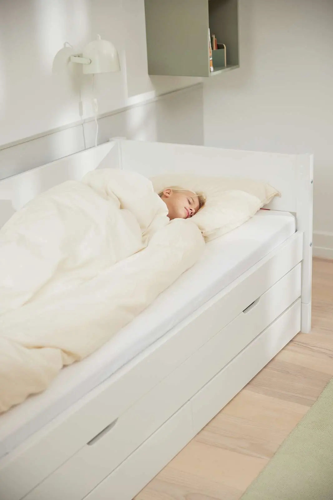 Single Bed with Pull-out Bed and Storage, 90x200 cm, White SINGLE_BED 200 flexa-com.myshopify.com
