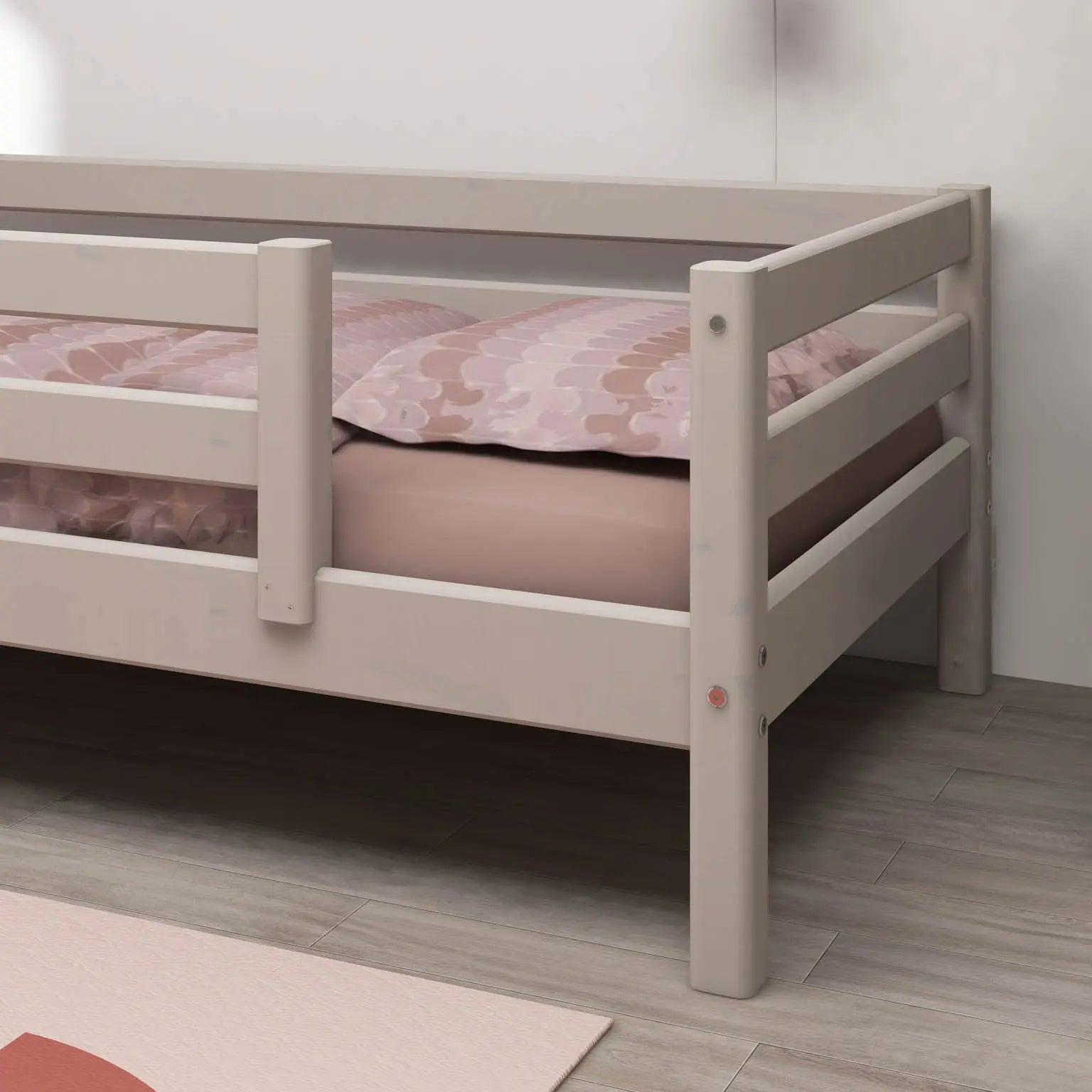 Single Bed with Safety Rail, 90x200 cm, Grey SINGLE_BED 200 flexa-com.myshopify.com