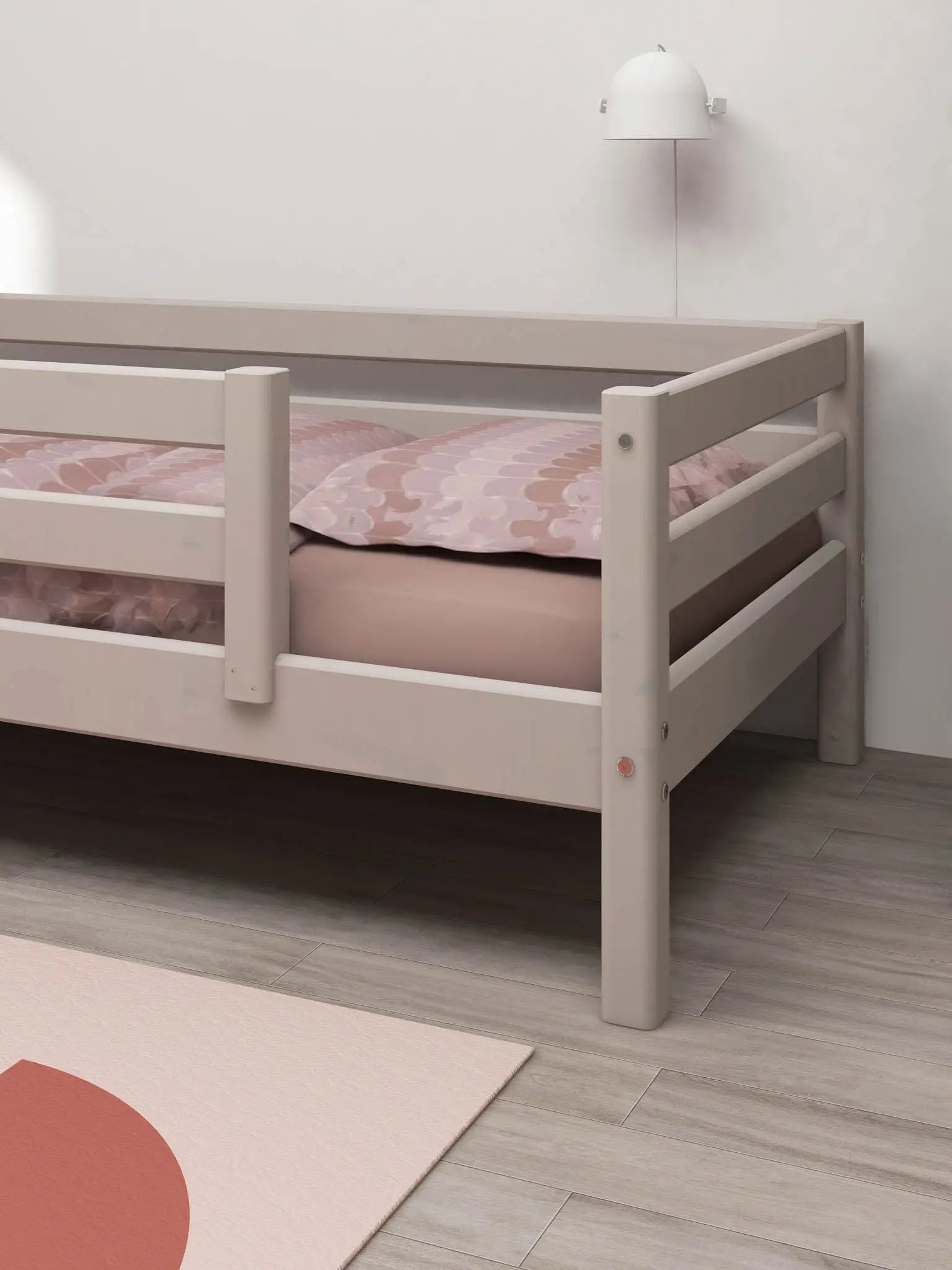 Single Bed with Safety Rail, 90x200 cm, Grey SINGLE_BED 200 flexa-com.myshopify.com