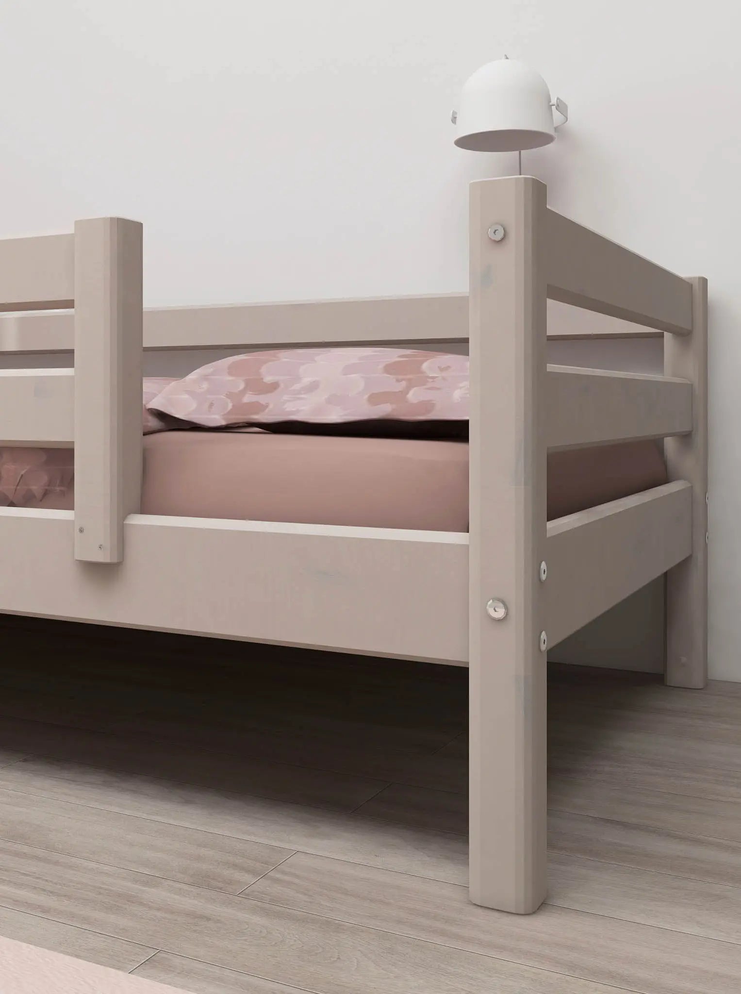 Single Bed with Safety Rail, 90x200 cm, Grey SINGLE_BED 200 flexa-com.myshopify.com