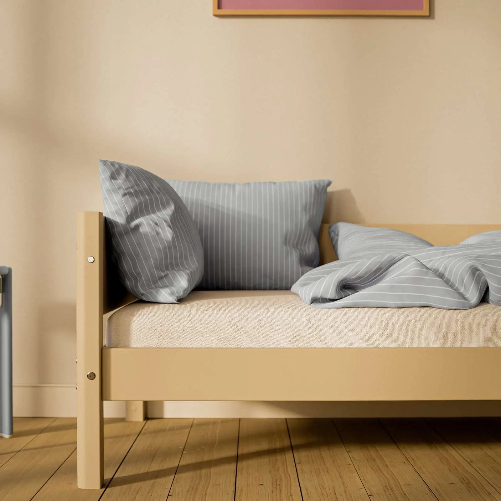 Single Bed with Safety Rail, 90x200 cm, Sand SINGLE_BED 200 flexa-com.myshopify.com