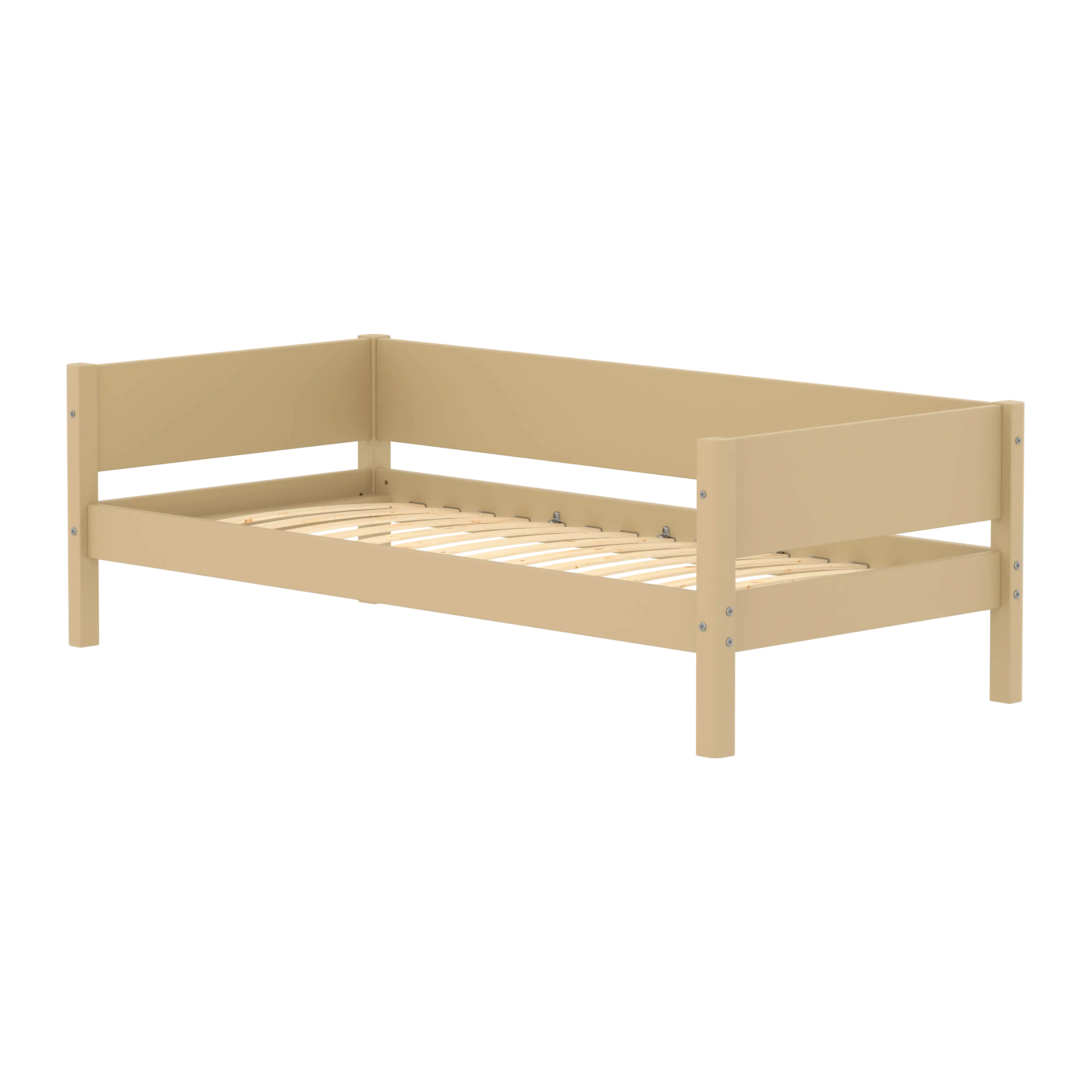 Single Bed with Safety Rail, 90x200 cm, Sand SINGLE_BED 200 flexa-com.myshopify.com