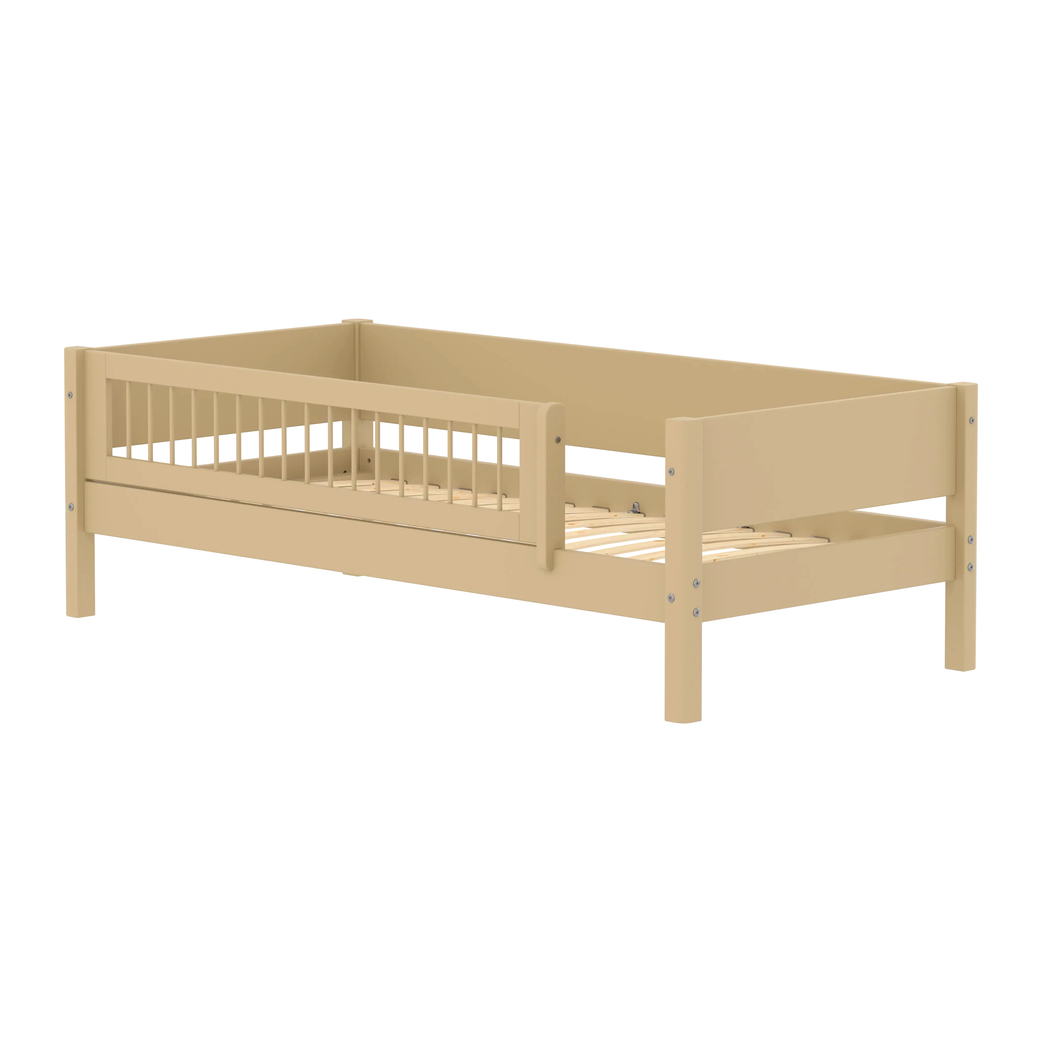 Single Bed with Safety Rail, 90x200 cm, Sand SINGLE_BED 90X200 flexa-com.myshopify.com