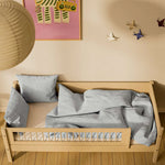 Single Bed with Safety Rail, 90x200 cm, Sand SINGLE_BED 90X200 flexa-com.myshopify.com