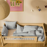 Single Bed with Safety Rail, 90x200 cm, Sand SINGLE_BED 90X200 flexa-com.myshopify.com