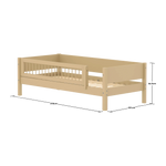 Single Bed with Safety Rail, 90x200 cm, Sand SINGLE_BED 90X200 flexa-com.myshopify.com