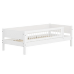 Single Bed with Safety Rail, 90x200 cm, White FLEXA SINGLE_BED daybed-w-front-safety-rail-200x90cm-crossbars-f-wht   90X200 flexa-com.myshopify.com