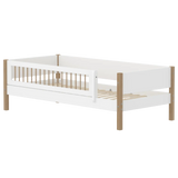 Single Bed with Safety Rail, 90x200 cm, White/Oak FLEXA SINGLE_BED daybed-f-wht-w-front-safety-200x90cm-legs-crossbars-oak   90X200 flexa-com.myshopify.com