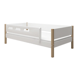 Single Bed with Safety Rail, 90x200 cm, White/Oak SINGLE_BED 200 flexa-com.myshopify.com