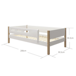 Single Bed with Safety Rail, 90x200 cm, White/Oak SINGLE_BED 200 flexa-com.myshopify.com