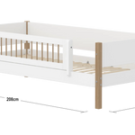 Single Bed with Safety Rail, 90x200 cm, White/Oak SINGLE_BED 90X200 flexa-com.myshopify.com
