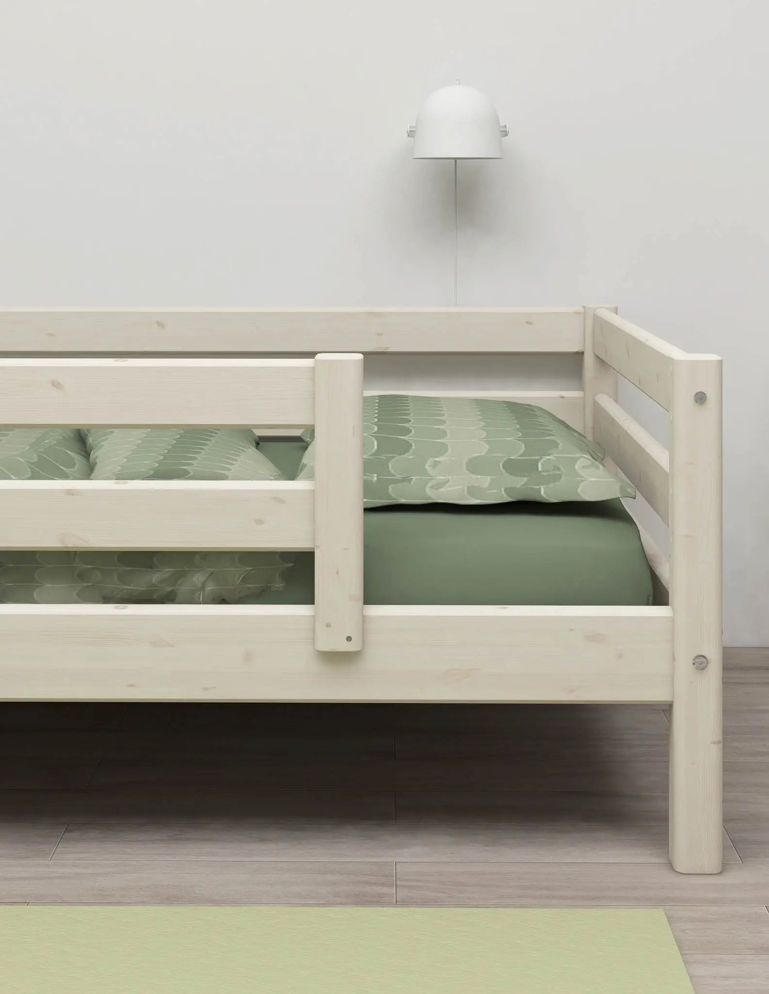 Single Bed with Safety Rail, 90x200 cm, White SINGLE_BED 200 flexa-com.myshopify.com