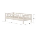 Single Bed with Safety Rail, 90x200 cm, White SINGLE_BED 200 flexa-com.myshopify.com