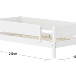 Single Bed with Safety Rail, 90x200 cm, White SINGLE_BED 90X200 flexa-com.myshopify.com