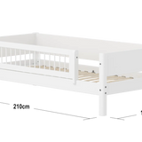 Single Bed with Safety Rail, 90x200 cm, White SINGLE_BED 90X200 flexa-com.myshopify.com