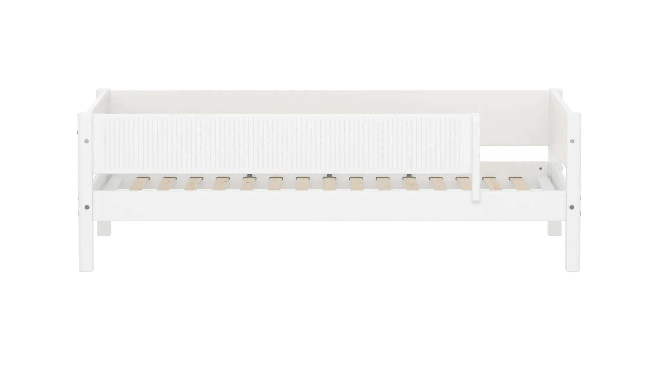 Single Bed with Safety Rail, 90x200 cm, White SINGLE_BED 90X200 flexa-com.myshopify.com