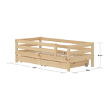 Single Bed with Safety Rail and Storage, 90x200 cm, Pine SINGLE_BED 200 flexa-com.myshopify.com