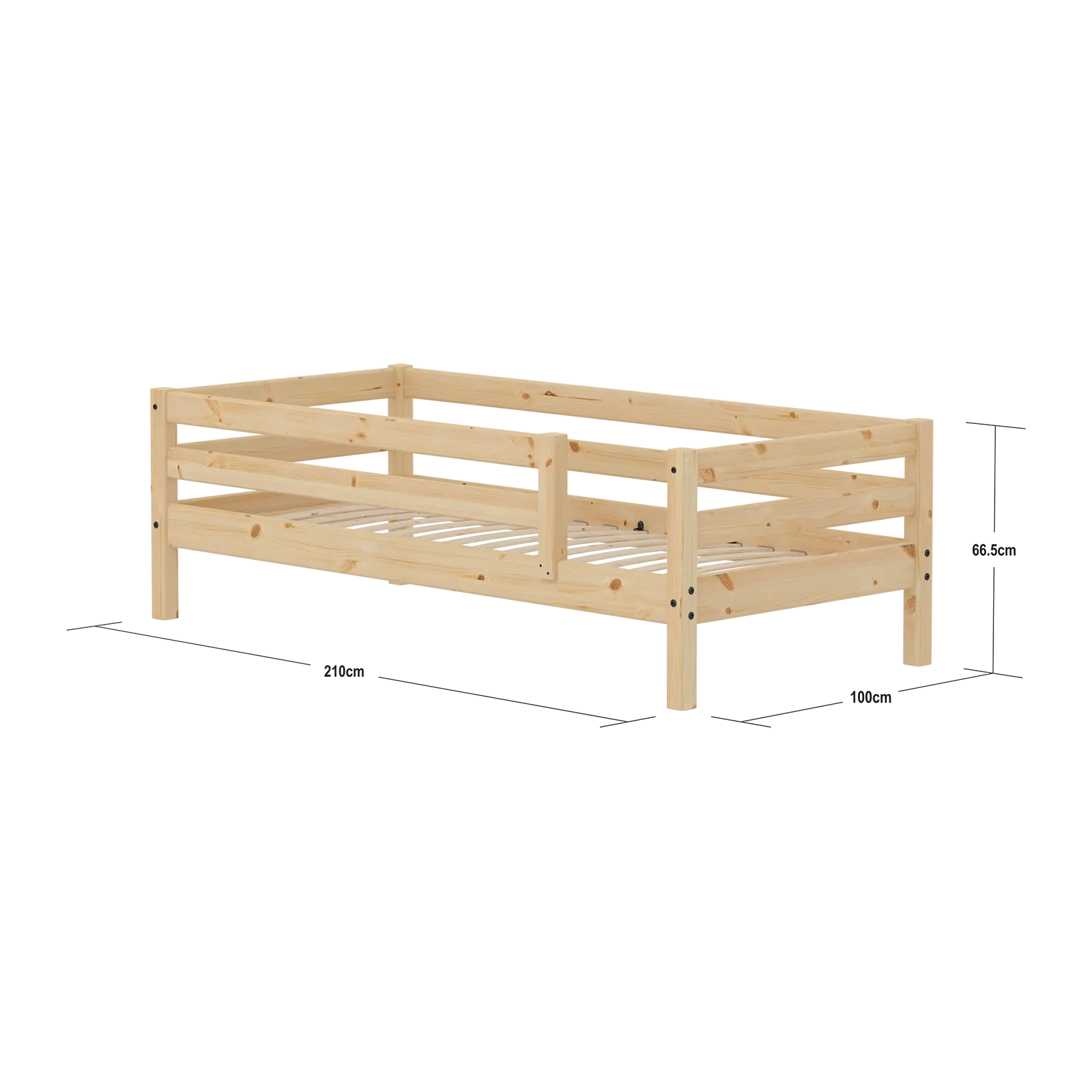 Single Bed with Safety Rails, 90x200 cm, Pine SINGLE_BED 200 flexa-com.myshopify.com
