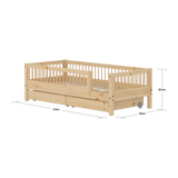 Single Bed with Safety Rails and Storage, 90x200 cm, Pine SINGLE_BED 200 flexa-com.myshopify.com