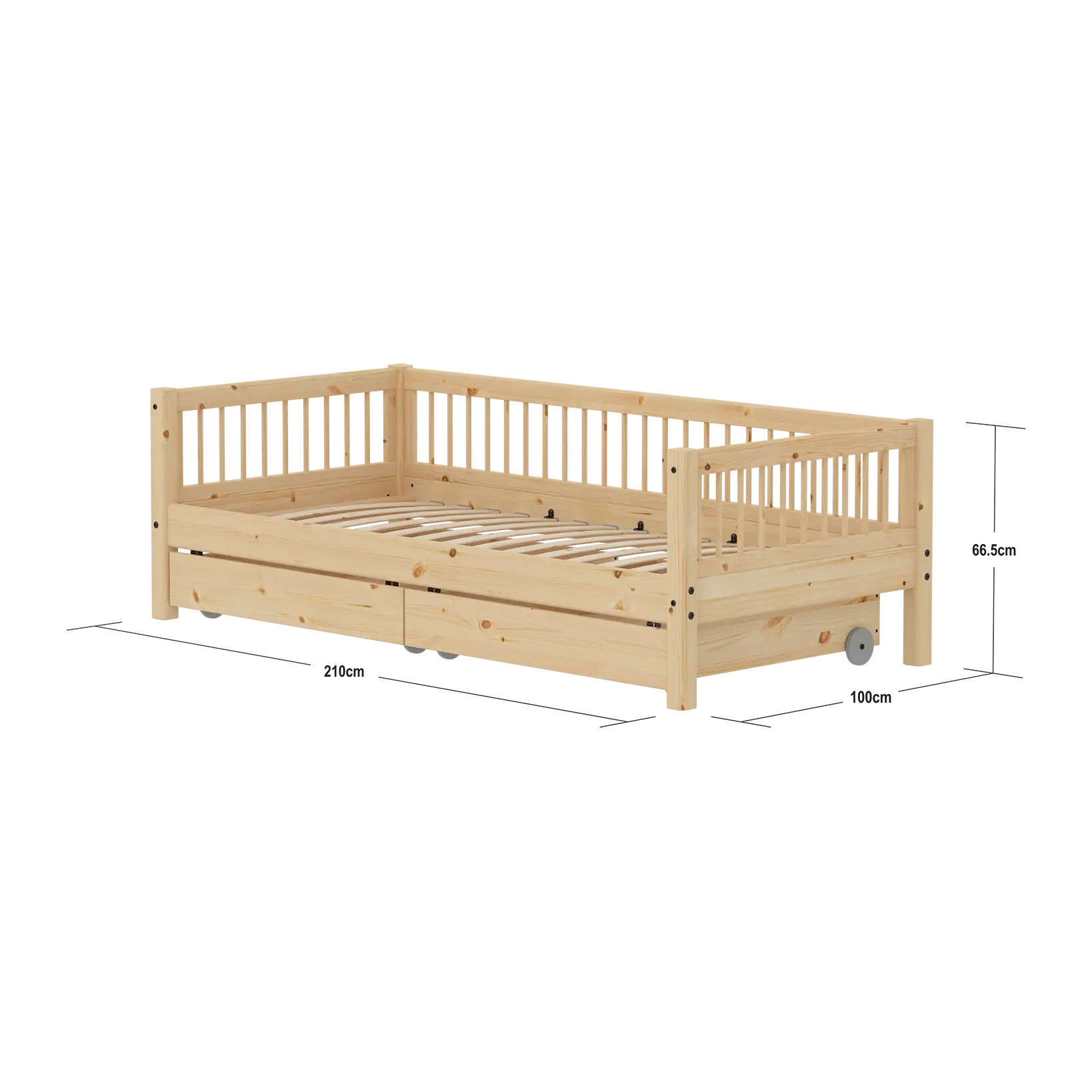Single Bed with Storage, 90x200 cm, Pine SINGLE_BED 200 flexa-com.myshopify.com