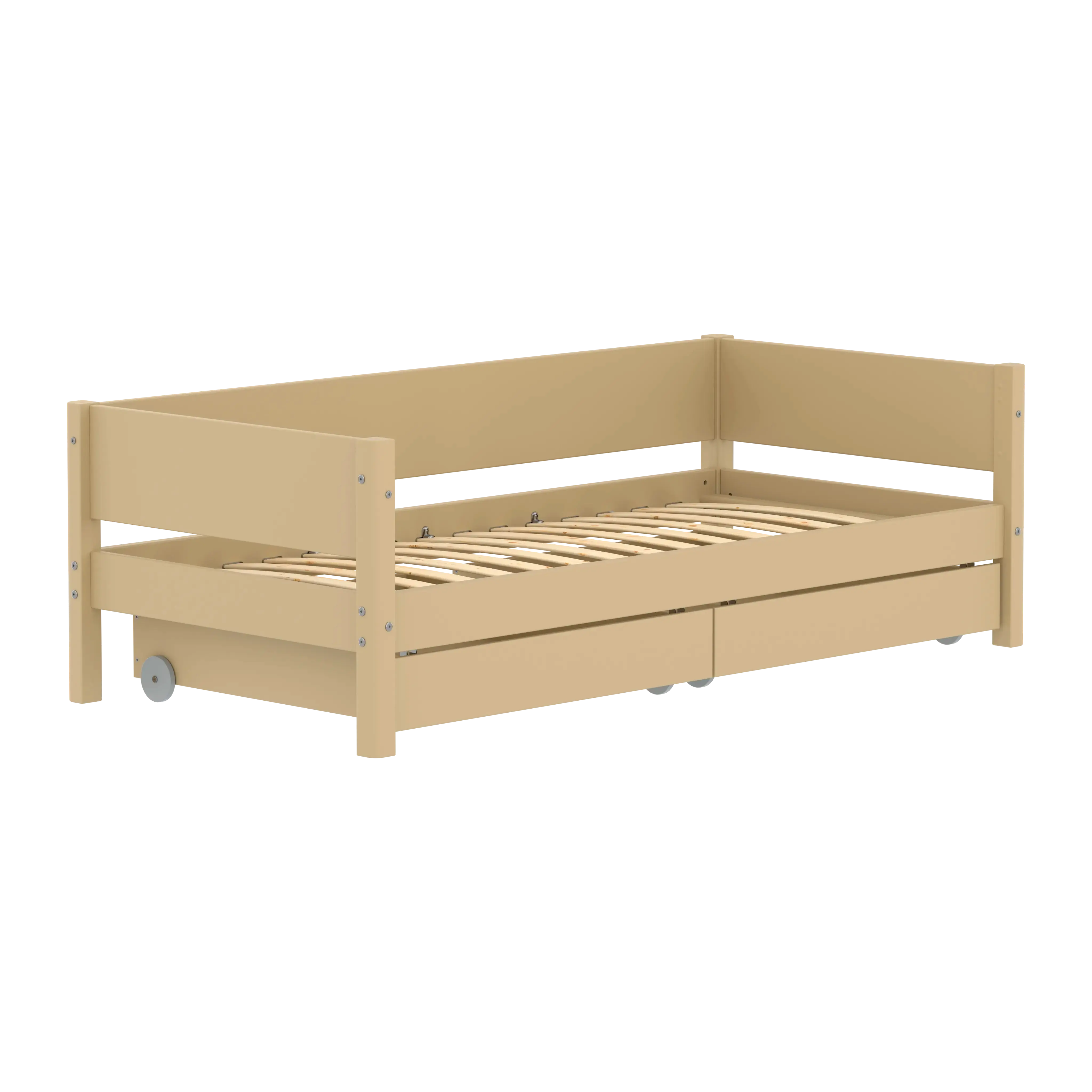 Single Bed with Storage, 90x200 cm, Sand SINGLE_BED 200 flexa-com.myshopify.com