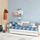 Single Bed with Storage, 90x200 cm, White/Oak SINGLE_BED 200 flexa-com.myshopify.com