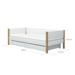 Single Bed with Storage, 90x200 cm, White/Oak SINGLE_BED 200 flexa-com.myshopify.com