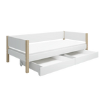 Single Bed with Storage, 90x200 cm, White/Oak SINGLE_BED 200 flexa-com.myshopify.com