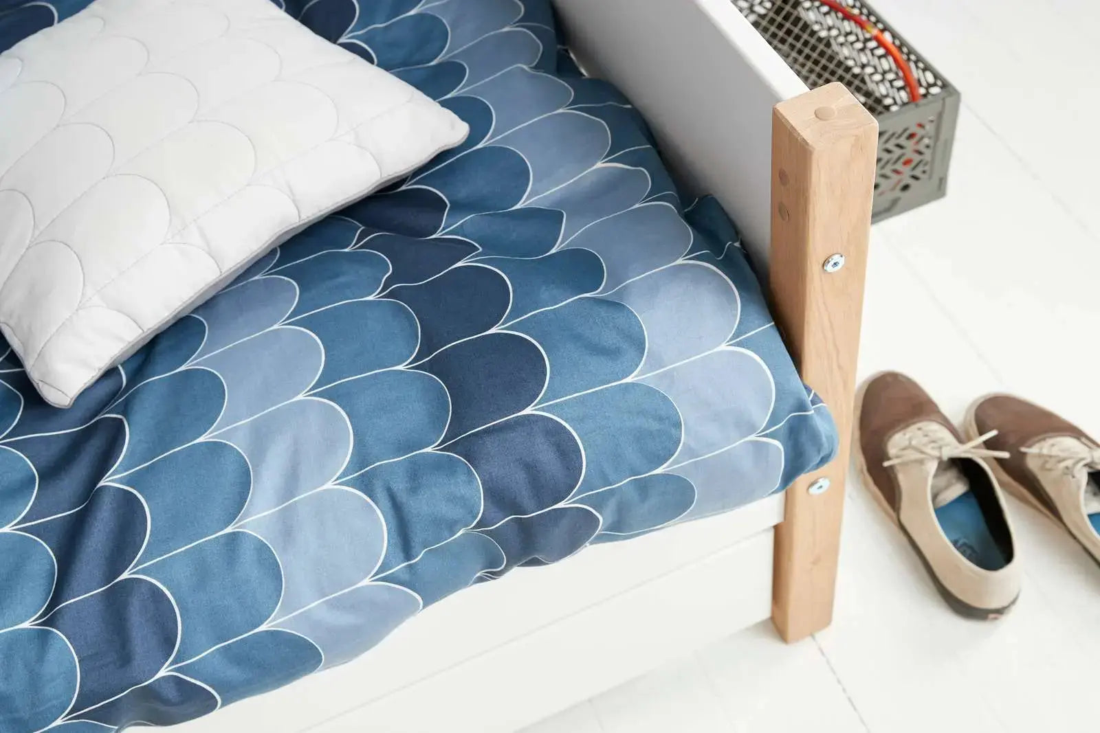 Single Bed with Storage, 90x200 cm, White/Oak SINGLE_BED 200 flexa-com.myshopify.com