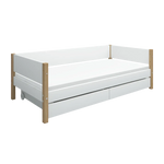 Single Bed with Storage, 90x200 cm, White/Oak SINGLE_BED 200 flexa-com.myshopify.com