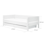 Single Bed with Storage, 90x200 cm, White SINGLE_BED 200 flexa-com.myshopify.com