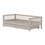 Single Bed with Storage and Safety Rail, 90x200 cm, Grey SINGLE_BED 200 flexa-com.myshopify.com
