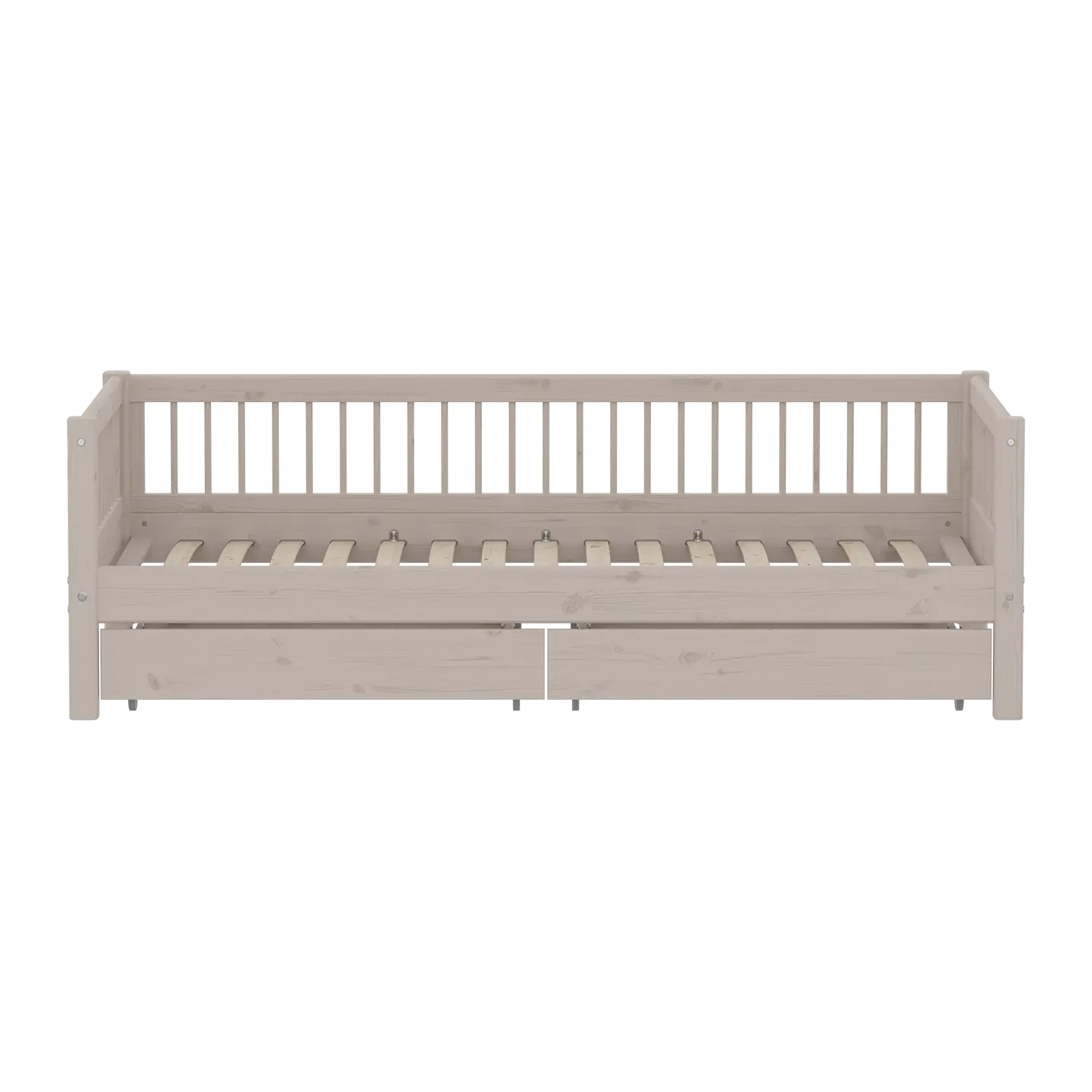 Single Bed with Storage and Safety Rail, 90x200 cm, Grey SINGLE_BED 200 flexa-com.myshopify.com