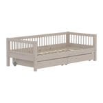 Single Bed with Storage and Safety Rail, 90x200 cm, Grey SINGLE_BED 200 flexa-com.myshopify.com