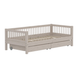 Single Bed with Storage and Safety Rail, 90x200 cm, Grey SINGLE_BED 200 flexa-com.myshopify.com