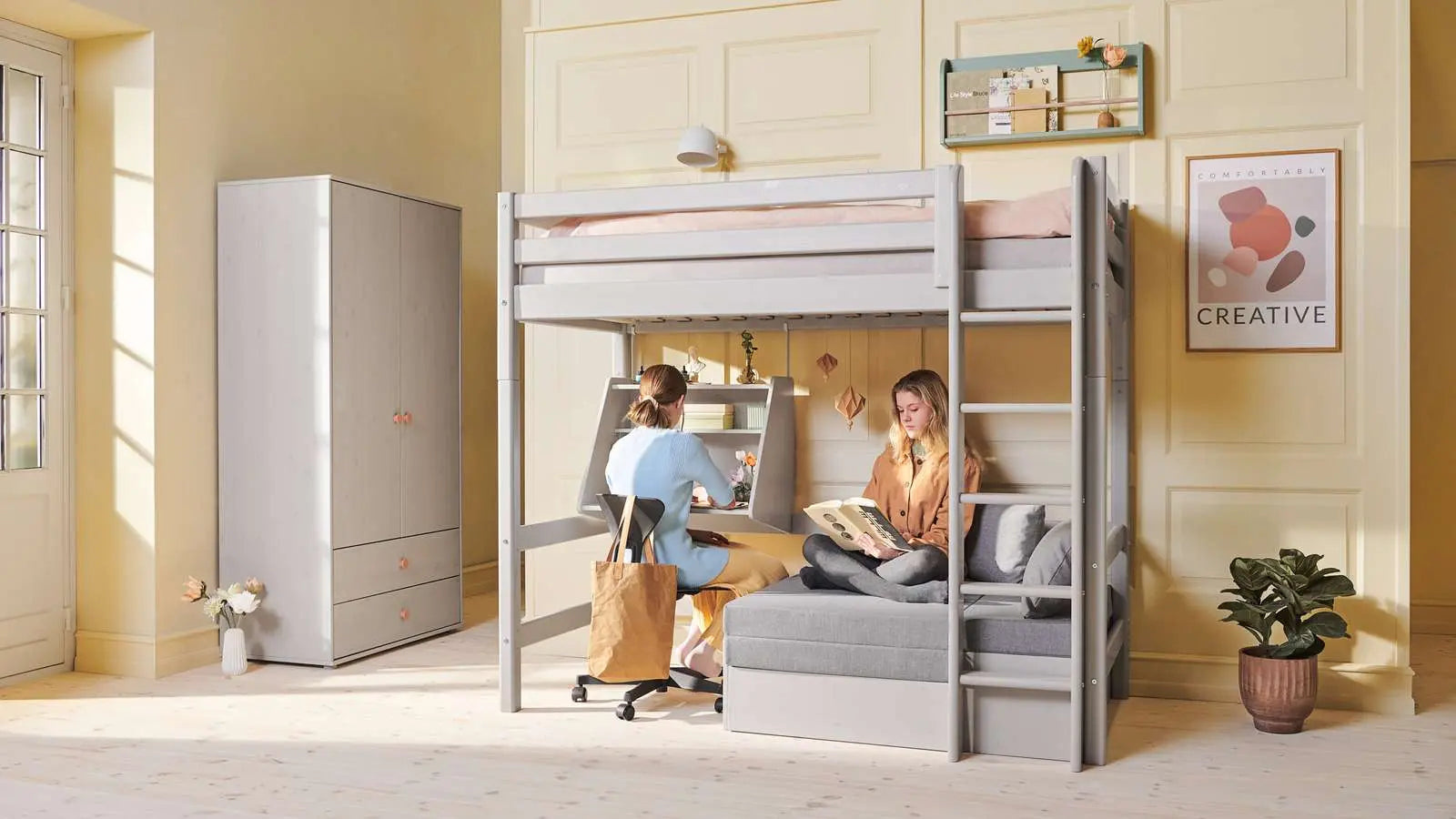 Sofa Module for High Bed 184 cm, 77x180 cm, Grey ACCESSORIES ACTIVE flexa-com.myshopify.com