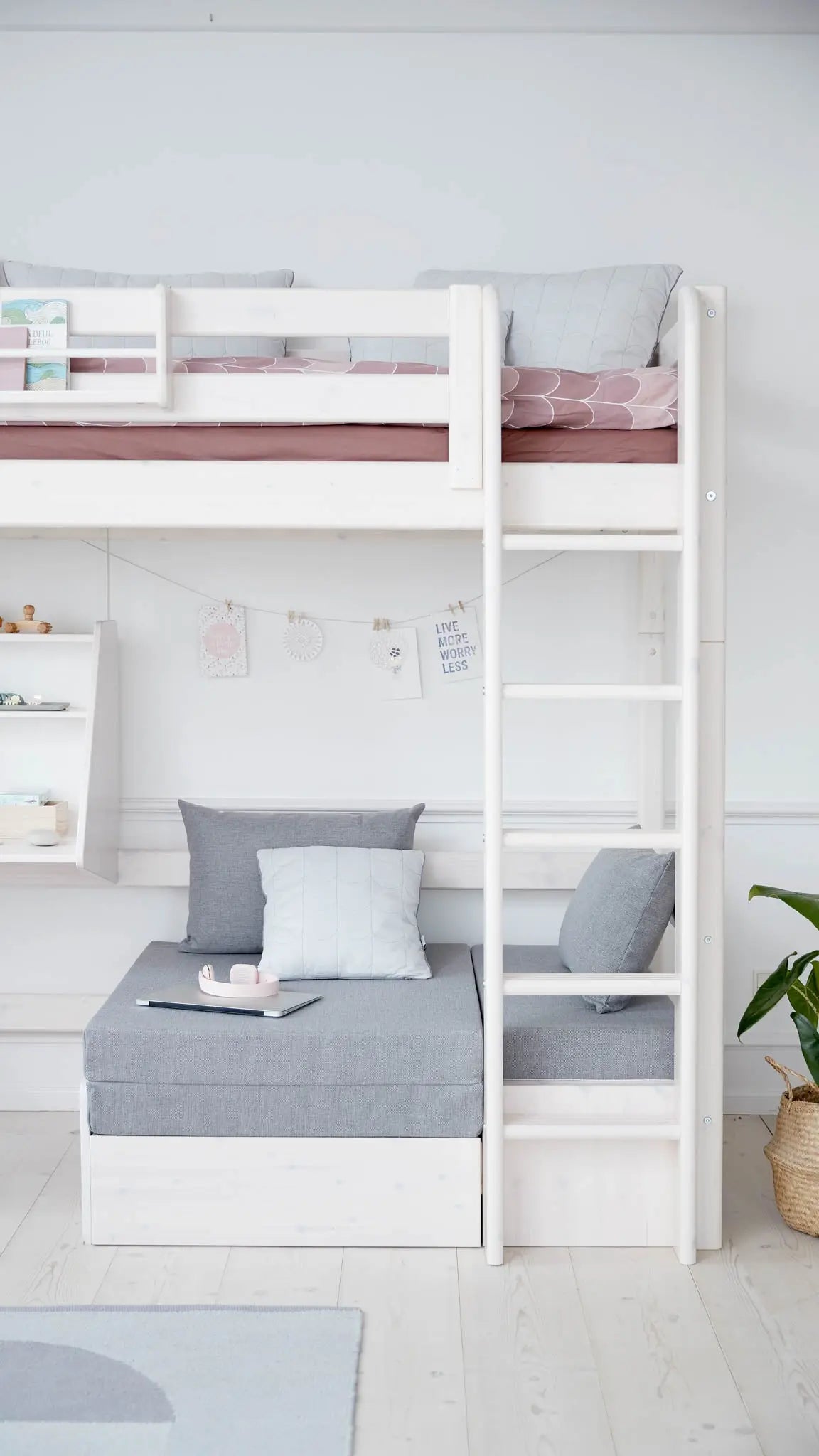 Sofa Module for High Bed 184 cm, 77x180 cm, White ACCESSORIES ACTIVE flexa-com.myshopify.com