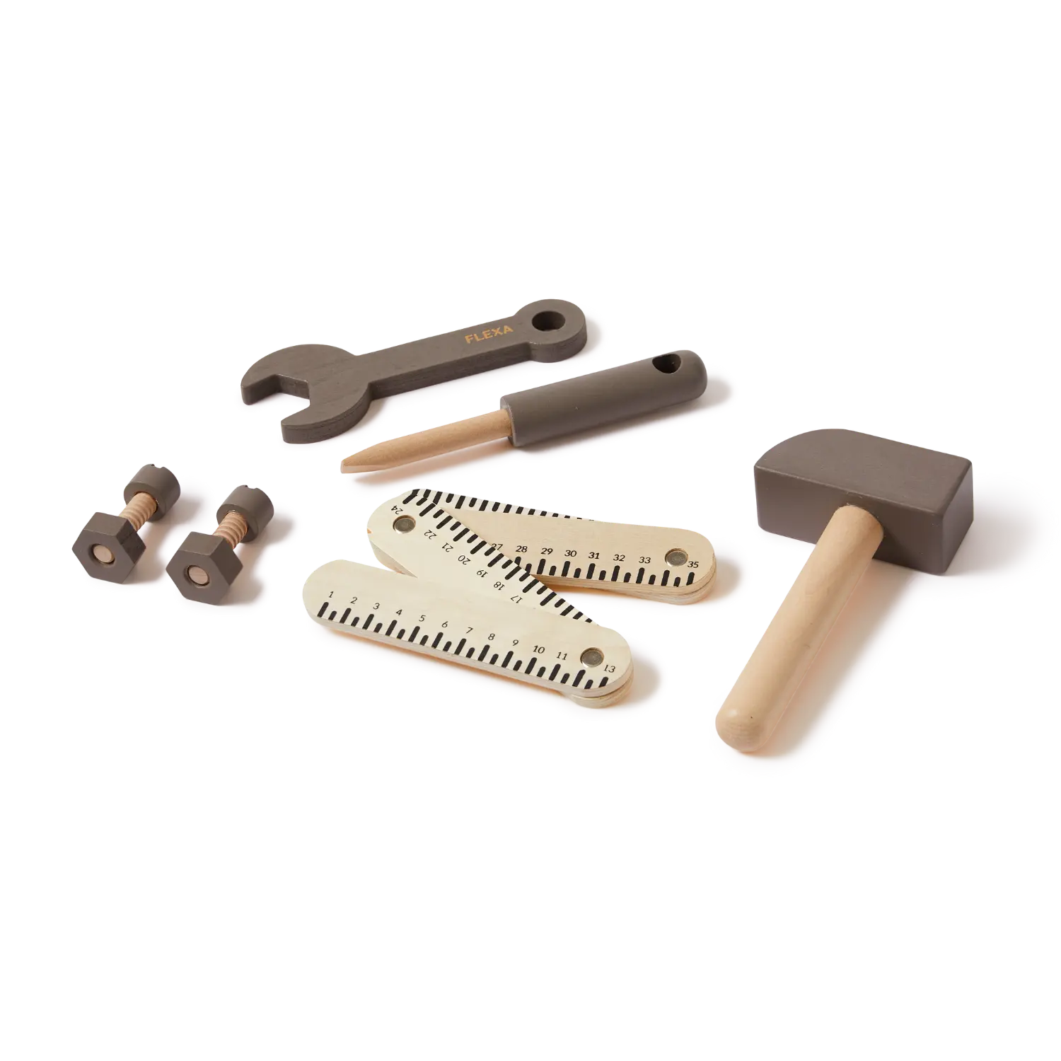 Tool set, 8 pcs, Handpainted, Brown PLAY ACTIVE flexa-com.myshopify.com