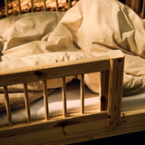 Single Bed with Safety Rails, 90x200 cm, Pine SINGLE_BED single-bed-with-scandinavian-safety-rail-3-4-front-back-raw  flexa-com.myshopify.com