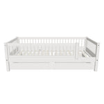 FLEXA Single Bed with Safety Rails and Storage, 90x200 cm, White, 3D model