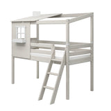 1/2 Maison pour lit simple et haut 120 cm, Blanc
